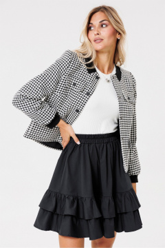 Черная текстильная юбка с воланами и резинкой PRATA wear S009 черный - фото 2