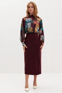 Юбка миди на запах с отлетной шлицей и вытачками C. of PAPAYA NEW 1740 - фото 2