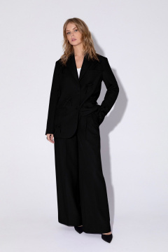 Костюм двойка жакет оверсайз и брюки-палаццо PiRS 5463 черный - фото 4