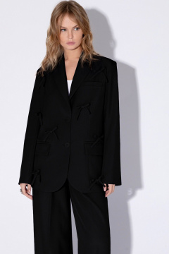 Костюм двойка жакет оверсайз и брюки-палаццо PiRS 5463 черный - фото 3