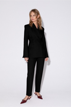Костюм 2-ка из жакета со шнуровкой и укороченных брюк PiRS 5466 черный - фото 2