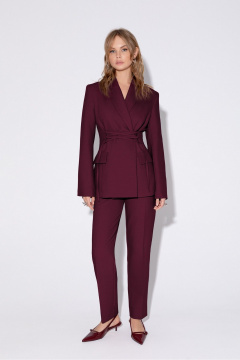Двойка из жакета и брюк со стрелками из текстиля PiRS 5466 марсала - фото 1