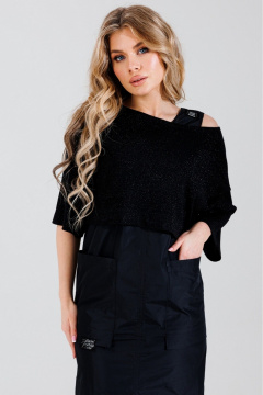 Джемпер и платье из трикотажа для стильных образов Faufilure C1517 черный - фото 2