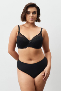 Классический черный бюстгальтер с кружевом и каркасом Леди Леда 254-274 - фото 3