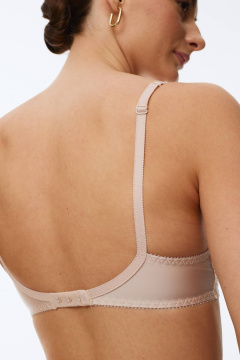 Эластичный бежевый бюстгальтер с кружевом и косточками Леди Леда 601-317 - фото 4