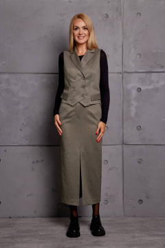 Костюм из жилета и юбки с вертикальными рельефами Azzara 969 - фото 3