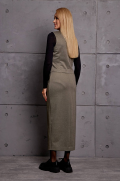 Костюм из жилета и юбки с вертикальными рельефами Azzara 969 - фото 2