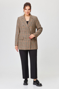 Деловой жакет и брюки из текстиля в нейтральных цветах DaLi 3697.2 - фото 1