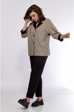 Мультиколорный деловой жакет и брюки с резинкой VIA-Mod 644 - фото 3