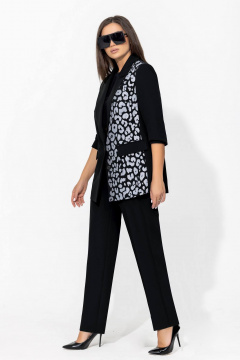 Черный базовый пиджак с анималистичным принтом Gold Style 2677 черный - фото 3