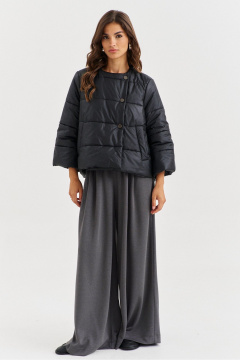 Черная куртка на синтепоне с прорезными карманами RINKA 1323/1 - фото 1