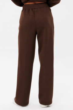 Брюки прямые спортивные из хлопка и трикотажа GO f2065w/23-03.164 коричневый - фото 3