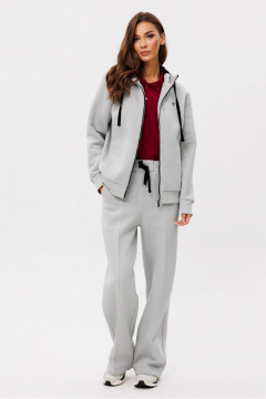 Брюки прямые спортивные из хлопка и трикотажа GO f2065w/29-01.170 пепел - фото 3
