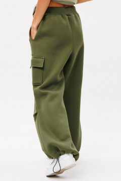 Брюки свободные спортивные из хлопка и трикотажа GO f2095/28-02.170 хаки - фото 2