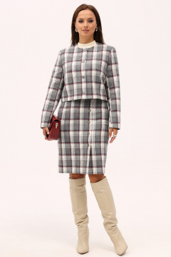 Костюм юбка-карандаш и пиджак с принтом клетка Angelina & Сo 1164 - фото 2