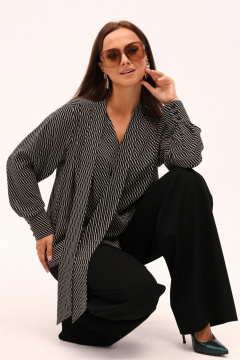 Блуза с воротником-стойкой и завязками из текстиля Angelina & Сo 1166 - фото 5