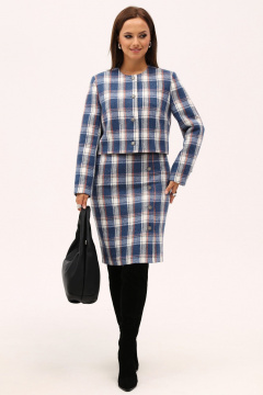 Костюм юбка-карандаш и жакет в клетку из текстиля Angelina & Сo 1167 - фото 5