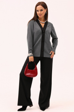 Деловой костюм жакет и брюки палаццо из текстиля Angelina & Сo 1168 - фото 4