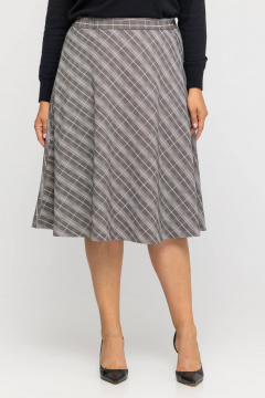 На каждый день юбка трапеция из текстиля Avila 0972 серый - фото 5