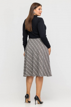 На каждый день юбка трапеция из текстиля Avila 0972 серый - фото 2