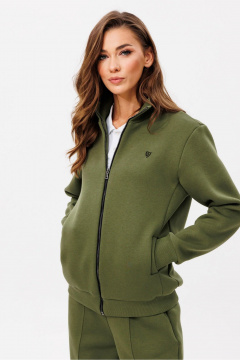 Спортивный костюм из трикотажа с лампасами и пайетками GO f3086/28-02.164 хаки - фото 4