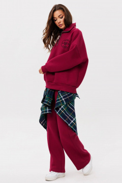 Яркий спортивный костюм из начесного трикотажа GO f3087/12-01.164 вишня - фото 4