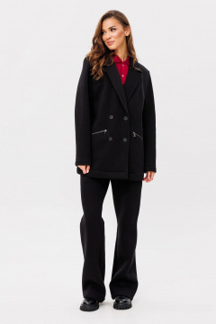 Стильный костюм в стиле smart casual из текстиля GO f3089/40-02.164 черный - фото 1