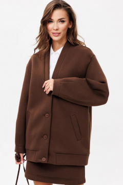 Кардиган в стиле на каждый день из хлопка с карманами GO f4092/23-03.170 коричневый - фото 1