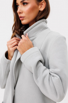 Серый жакет современного кроя из трикотажа для делового стиля GO F4095/29-01.170 пепел - фото 3