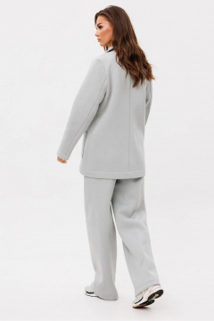 Серый жакет классического стиля из трикотажа для делового образа GO F4095/29-01.164 пепел - фото 4