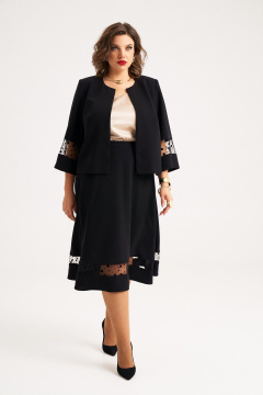 Элегантный костюм жакет и юбка со вставками из сетки Almirastyle 394 - фото 5
