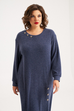 Миди платье с декоративными пуговицами и спущенными плечами Almirastyle 396 - фото 3