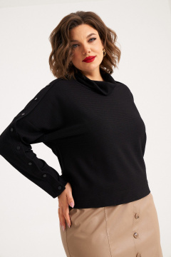 Комплект из трикотажного джемпера и юбки из эко-кожи Almirastyle 400 - фото 4