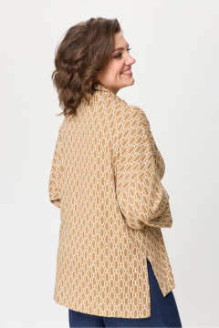 Джемпер свободного силуэта на вязке с воротником-хомут Michel chic 787 экрю - фото 5