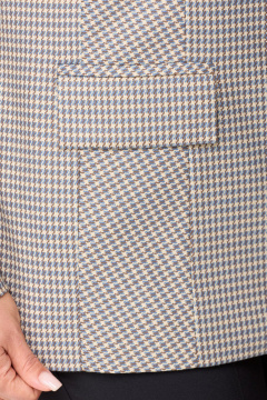 Бежевый удлинённый жакет из текстильной ткани БелЭльСтиль 412-3_03_22 золото - фото 2