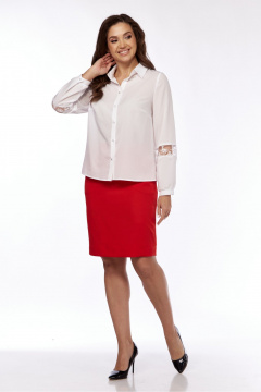 Блуза и юбка прямого силуэта с кружевом и карманами Ивелта плюс 2554 - фото 4