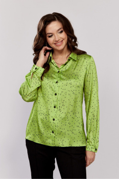 Блуза на воротнике из текстиля с застежкой на пуговицы MALI 624-075 лайм - фото 4