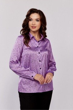 Блуза на стойке с застежкой из текстиля MALI 624-075 маджента - фото 4