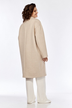 Пальто свободного кроя с бортами из пальтовой ткани Диомант 1999 пудра - фото 5