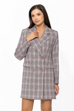 Платье-пиджак средней длины с яркой подкладкой и V-вырезом Gold Style 2654 - фото 1