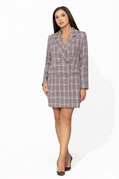 Платье-пиджак средней длины с яркой подкладкой и V-вырезом Gold Style 2654 - фото 3