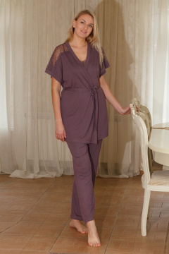 Платье с бантами и стразами для повседневного стиля Belarusachka СД5805РА кофе - фото 1