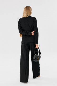 Трендовый приталенный жакет из текстиля с терморегуляцией FAMA 24034 чёрный - фото 4