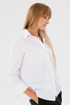 Классическая белая рубашка прямого кроя для повседневной носки FAMA 24042-1 белый - фото 3