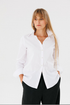 Классическая белая рубашка прямого кроя для повседневной носки FAMA 24042-1 белый - фото 2