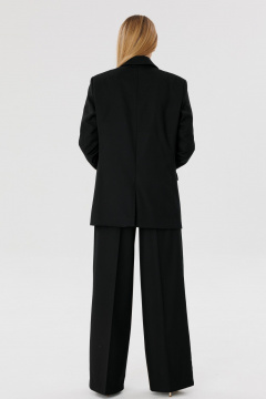 Деловой костюм 3-ка из поливискозы: жакет, брюки, жилет для офиса FAMA 24051-1 чёрный - фото 4