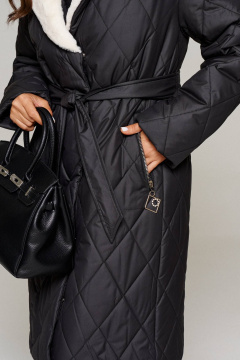 Пальто зимнее прямого силуэта из плащёвой ткани Beautiful&Free 6241 черный - фото 5