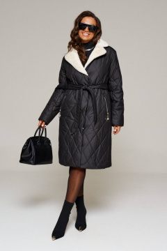 Пальто зимнее прямого силуэта из плащёвой ткани Beautiful&Free 6241 черный - фото 1