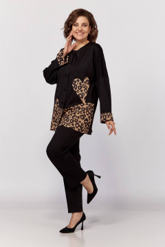 Комплект из жакета и брюк из трикотажа, свободный крой, демисезон Koketka i K 1205 - фото 5