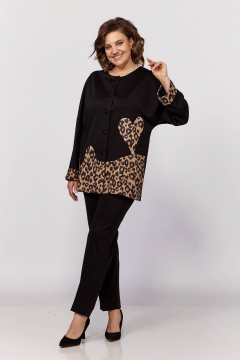 Комплект из жакета и брюк из трикотажа, свободный крой, демисезон Koketka i K 1205 - фото 4